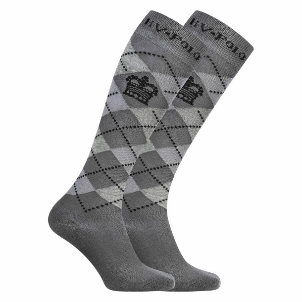 HV Polo ridestr�mper - Argyle - Light Grey