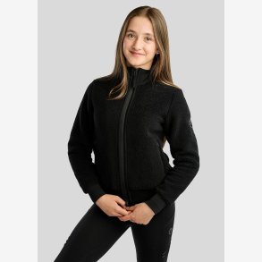 MoEbba Teddy Q-Zip Jakke- m. krystal - sort - B�rn