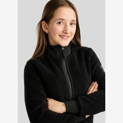 MoEbba Teddy Q-Zip Jakke- m. krystal - sort - B�rn