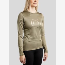 MoNille Bluse m. Rosegold Print - Dusty Green