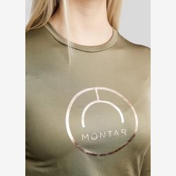 MoNille Bluse m. Rosegold Print - Dusty Green