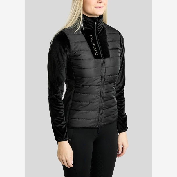 MoValerie hybrid jakke med velour - Sort