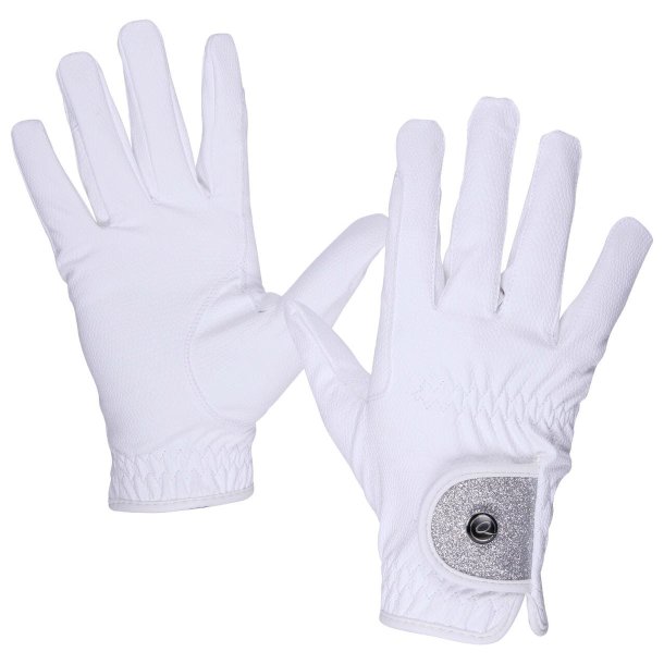 QHP Glitz ridehandske - Hvid